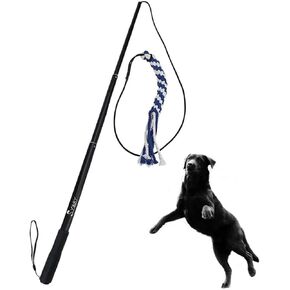 Flirt Pole for Dogs,Interactive Dog Toys Durable Teaser Wand with 1 Fleece Rope Toy Dog Flirt Pole for Chase and Tug of War Toy for Large Medium Dogs Outdoor Exercise & Training