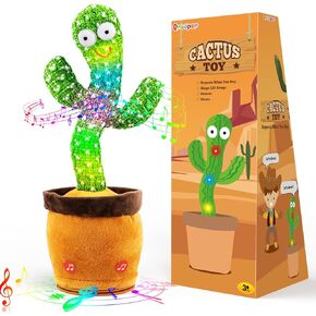 Dancing Talking Cactus Toy, Talking Cactus Toys for Baby Boys and Girls, Cactus Baby Toy Repeat What You Say, Mimicking Cactus Toy Singing 120 Songs and 15 Second Voice Recorder Musical Toys