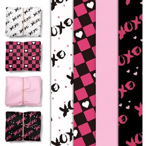 Nicrohome Eur Valentine's Day Gift Paper ، 24 ورقة من الأنسجة الحمراء ورق التغليف ورقة Valentines Art Small Wrapp Tissue Paper للأكياس الحرف 15x20inch