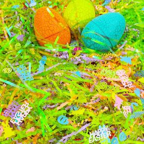 1 LB Iridescent Easter Grass Crinkle Cut Paper Basket Filler Recyclable Paper Shred for Easter Basket Filler Creative Eggs Decor Gift Wrap Crinkle & Filler Paper
