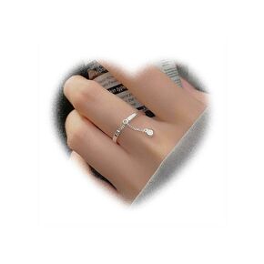 Bohemian Plain Hoop Ring for Women Silver Knuckle Chain Ring Simple Ring Stacking Ring Vintage Open Finger Ring Adjustable Ring Jewelry for Girls Gifts