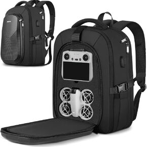 Neo Case, Large Capacity Neo Backpack Fits 15.6 Inch Laptop, Expandable Travel Neo Bag for DJI Neo, Sturdy Waterproof Carrying Case for RC 2/RC-N3/RC-N2 Remote Controller and DJI Accessories