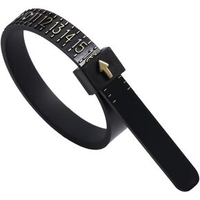 أداة قياس Meowoo Ring Sizer و Ring Guage لمحاسبة الدائري وقراءة حلقة واضحة وبديهية. حلقة البلاستيك sizer ، 1-17 ، أسود in Kuwait