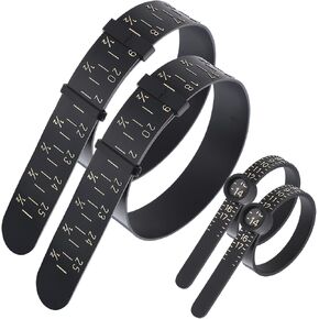 Ptwola 4 Pcs Ring Bracelet Sizer Measuring Reusable Finger Sizing Measure Tool Plastic Wrist Sizer Universal Ring Size Jewelry Measurer Ruler 1-17 US with Magnified Glass for Women Men
