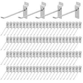 Polmart 10 "Heavy Silver Slatwall Panel Hooks - Pack 96 (10 بوصة)