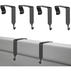 2 PCS Over The Door Hook Office Cubicle Hangers Christmas Stockings Holder Hanger Heavy Duty Towel Hooks Metal Panel Partition Hooks for Bedroom Bathroom Hanging File Bins Keys Whiteboard