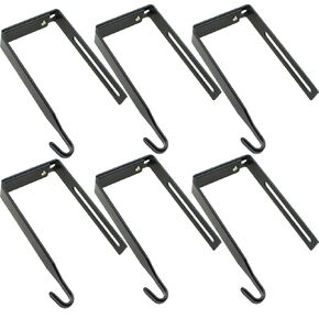 TAODAN 6PCS Black Adjustable Cubicle Wall Hook Compartment Accessories Door Mirror Metal Hook Door Cabinet Hook Fit Wall Panel 1.35 to 3.5 Inch Thick