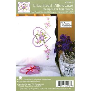 Tobin مختومة زوج وسادة مجموعة مختومة Cross Stitch للتطريز ، 20 × 30 بوصة ، قلب أرجواني ، موديل: 232013