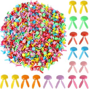 MIVIDE 1000 Pack Multicolor Paper Fasteners, Mini Round Brads for Paper Crafts Split Pins, DIY Art Craft Accessories, Scrapbooking Brads, Craft Pins Pushpin (8 x 15 mm)