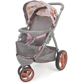 509 Crew: Melange Flora - Mabelle 3-Wheel Doll Jogger Stroller - Accessory for Dolls Up to 24", Large Canopy, Foldable Design, Kids Toy, Ages 3+