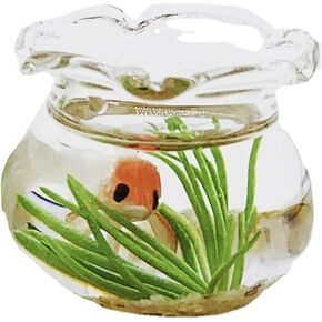 Dollhouse Fish Tank, 1:12 Scale Miniature Resin Accessories for Garden Scene Decor Random Color Round