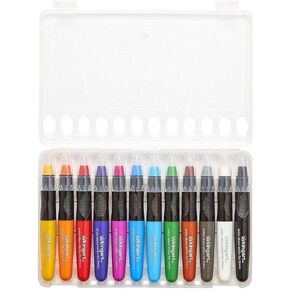 KINGART 582-12z Primary GEL STICK Set, Artist Pigment Crayons, 12 Primary Colors, Water Soluble, Creamy, and Odorless, Use on Paper, Wood, Canvas and more