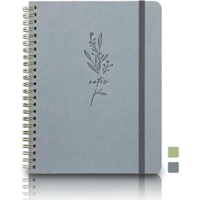 Lined Spiral Journal Notebook for Women & Men,140 College-ruled Notebook for Work Writing taking Notes,A5-Dusty Blue