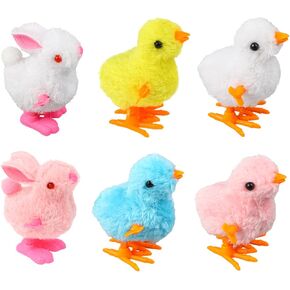Kimober 12pcs قم بإنشاء ألعاب Chick Chick ، ​​قفز الدجاج ولعب أرنب Windwor