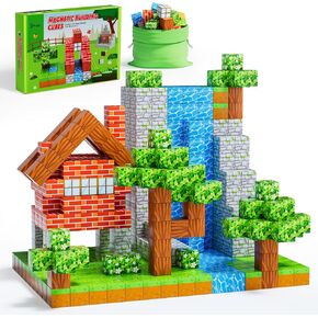 Magnetic Blocks - Build Magnet World Edition, Magnetic Blocks for Kids Ages 3-4, 4-8, Magnetic Toys for Boys & Girls, STEM Montessori Sensory Toys for Toddlers Gifts for 3+ Years Old