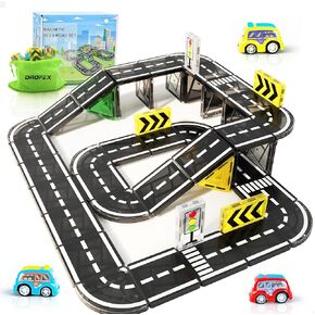 42pcs Magnetic Tiles Road, Magnetic Building Blocks City Construction Toys for 3+Year Old Boys Girls, Kids Toys Montessori Toys for Toddler, STEM Learning Gifts
