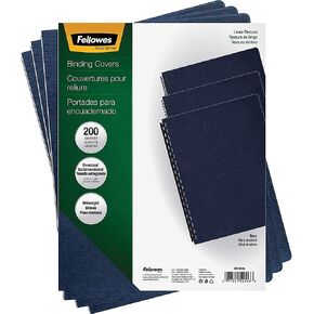 Fellowes Linen Presentation Covers, 11-1/4 Inch x 8-3/4 Inch, Navy, 200 per Pack (52113)