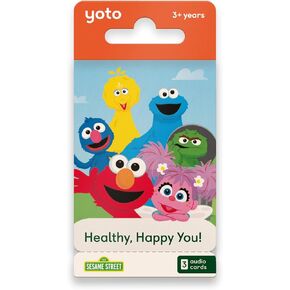 Yoto Sesame Street: Pack #1: Healthy Happy You-3 بطاقات صوتية للأطفال للاستخدام مع جهاز الصوت و Mini All-in-1 ، والاستماع الخالي من الشاشة مع وقت اللعب ، وقصص النوم والسفر ، والأعمار 3+