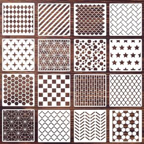 Sashiko Stencil Geometric Sashiko Pattern Template 4.7inch Drawing Line Quilting Stencils for Sewing Hand Quilting Embroidery