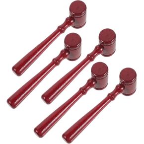 TEHAUX 5pcs Judge Gavel Mini Wooden Gavel Prop, Small Judge Hammers for Judge Role Costume Courtroom Lawyer Judge Gavels Office Decorations Novelty Party