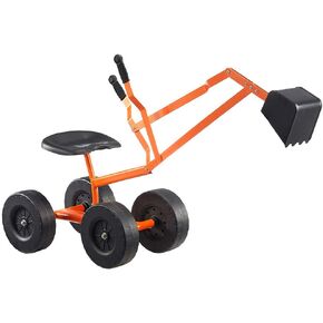 ALBOTT Ride on Sand Digger Excavator Toys تعمل رافعة مع عجلات 8 بوصات ومقعد دوران 360 درجة (برتقالي)