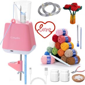 Caydo iCord Maker Kit for Beginners, 92pcs i-Cord Knitting Set for DIY Handicrafts Making, Quickly Knitting iCord with i Cord Knitting Machine Create Pretty Crafts, Ideal Present for Knitting Lovers