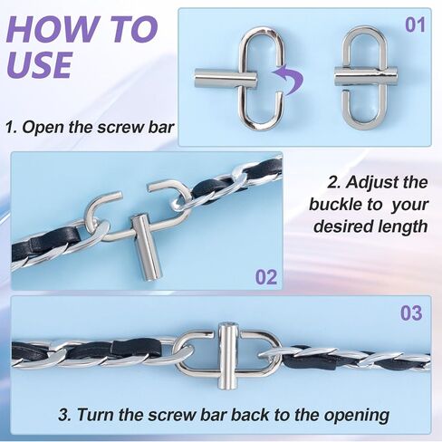 Adjustable Chain Strap Shortener, 360 Rotatable Necklace Shortener Clasp, Strap Adjuster for Purse Necklace Chain in Saudi Arabia