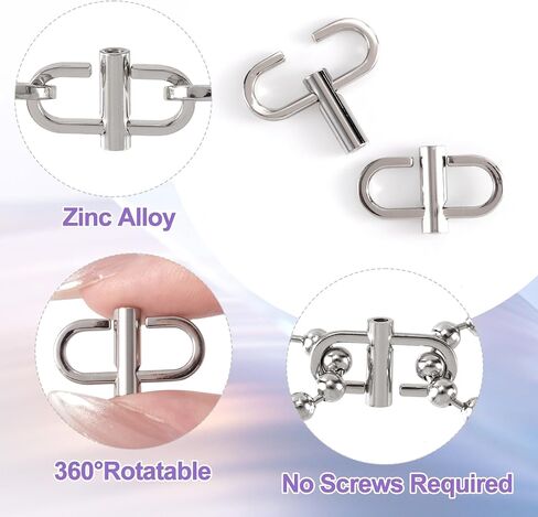 Adjustable Chain Strap Shortener, 360 Rotatable Necklace Shortener Clasp, Strap Adjuster for Purse Necklace Chain in Saudi Arabia