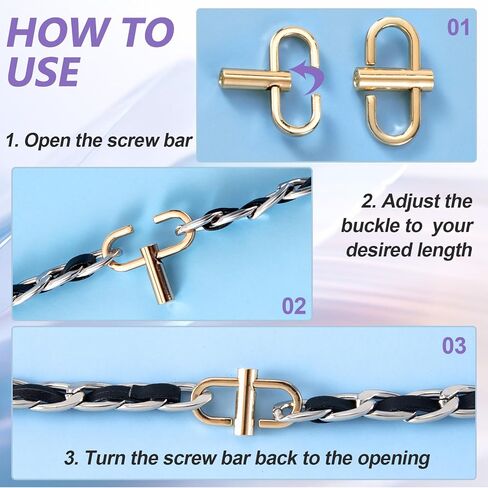 Adjustable Chain Strap Shortener, 360 Rotatable Necklace Shortener Clasp, Strap Adjuster for Purse Necklace Chain in Saudi Arabia