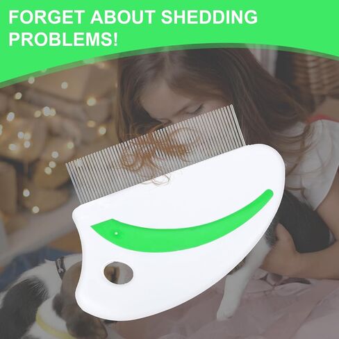 4 Pack Flea Lice Combs Flea Comb for Cat Dog Stainless Steel Hair Grooming Comb with Rounded Teeth Professional Pet Hair Removal Comb Reusable Pet Flea Comb Dematting Comb for Small Medium Cats Dogs in Saudi Arabia