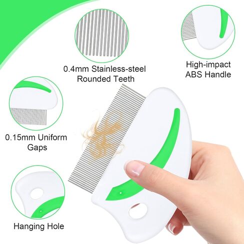 4 Pack Flea Lice Combs Flea Comb for Cat Dog Stainless Steel Hair Grooming Comb with Rounded Teeth Professional Pet Hair Removal Comb Reusable Pet Flea Comb Dematting Comb for Small Medium Cats Dogs in Saudi Arabia