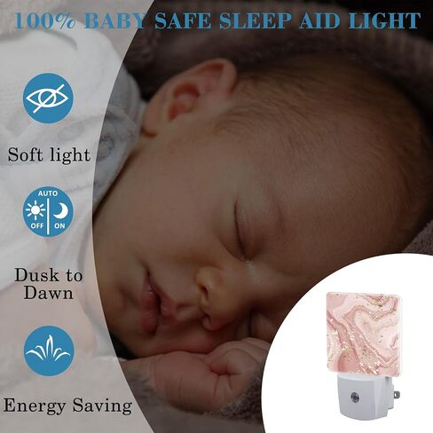 Plug in Night Lights Gold Splatter Texture Liquid Marble Nightlight Plug Into Wall Dusk to Dawn Sensor LED Night Light for Kid Girls Boys Room Decor,Hallway,Kitchen,Bathroom,Nursery,Stairs in Kuwait