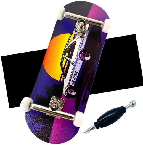 LC Boards Fingerboard 98X34 Complete '86 Graphic Foam Grip Tape, Silver Trucks in Saudi Arabia