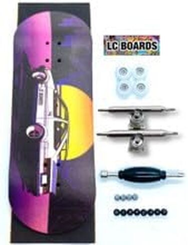 LC Boards Fingerboard 98X34 Complete '86 Graphic Foam Grip Tape, Silver Trucks in Saudi Arabia