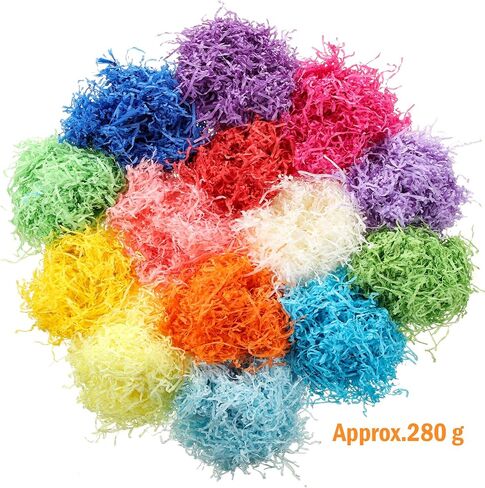 حشو العشب عيد الفصح تمزيق الأنسجة الورقية الورق المقطعة حشو العشب للاختطام وملء السلة DIY ، 280 جم ، 9.8 أوقية (14 لونا) in Kuwait