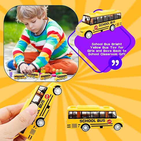 16 PCS School School Bus Procn School Bus Mini School Bus Toys for Toddlers Girls Boy in Kuwait
