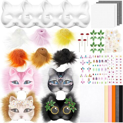 31 Pcs DIY Therian Mask Kit Blank Cat Mask Material Kit Accessories Set for Therian Gear Stuff in Saudi Arabia