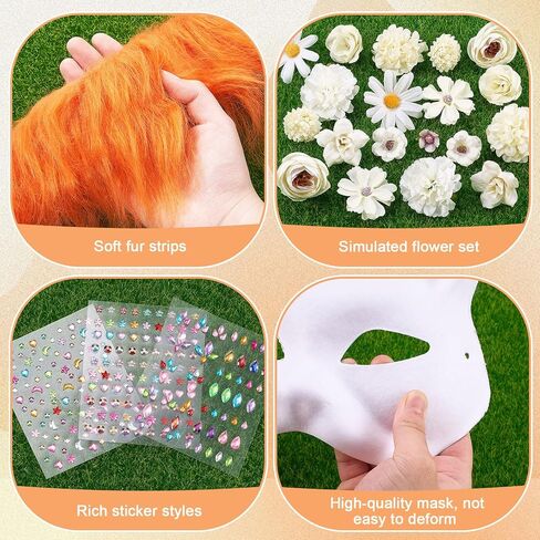 31 Pcs DIY Therian Mask Kit Blank Cat Mask Material Kit Accessories Set for Therian Gear Stuff in Saudi Arabia