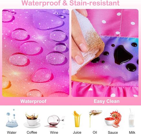 MHJY Kids Apons for Cooking Waterproof Kids Chef Chef Hat و Marron مع ملصق DIY قابل للتعديل in Kuwait