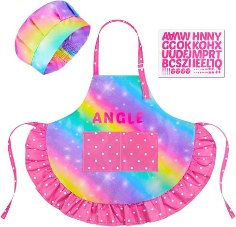 MHJY Kids Apons for Cooking Waterproof Kids Chef Chef Hat و Marron مع ملصق DIY قابل للتعديل in Kuwait