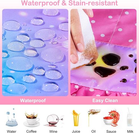 MHJY Kids Aprons for Cooking Waterproof Kids Chef Hat and Apron With DIY Sticker Adjustable Art Apron Painting Gardening in Kuwait