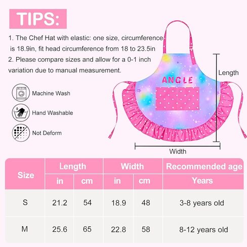 MHJY Kids Aprons for Cooking Waterproof Kids Chef Hat and Apron With DIY Sticker Adjustable Art Apron Painting Gardening in Kuwait