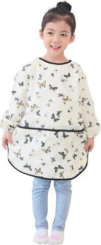 Waterproof Kids Art Smocks 53 Colors (Age 1-10, S-XXL Size), Butterfly Print (38-S) in Kuwait