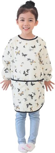 Waterproof Kids Art Smocks 53 Colors (Age 1-10, S-XXL Size), Butterfly Print (38-S) in Kuwait