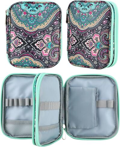 Jozea Crochet Hook Case with Zipper and Web Gobicets for Crochet Edeles ، Bag Lightweight Organizer Bag for Knitting Kits （bag））） in Kuwait