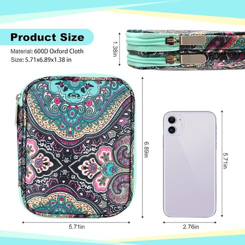 Jozea Crochet Hook Case with Zipper and Web Gobicets for Crochet Edeles ، Bag Lightweight Organizer Bag for Knitting Kits （bag））） in Kuwait