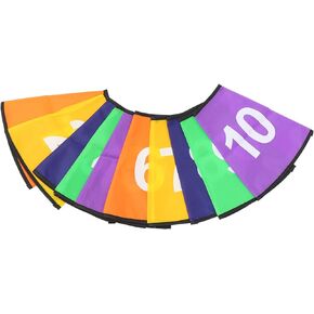 Toyvian 10Pcs Number Soccer Cone Collars Training Cones Cover Agility Training Sports Cone Cover for Sports Soccer Training Disc Sleeve