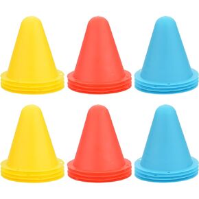 CM Pack of 24 Sport Training Plastic Marker Cone for Soccer Basketball Bike, 3 inches, Random Colors