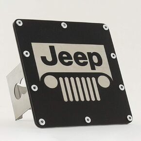 Au-TOMOTIVE GOLD, INC. Officially Licensed Class III Rugged Black Hitch Plug for Jeep Grill