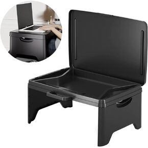 Portable Folding Lap Desk, Laptop Desk Travel Bed Table Tray, Breakfast Table, Writing Bed Table, Serving Tray with Large Storage Activity Tray Cushion Reading for Bed Couch Sofa Floor Adults